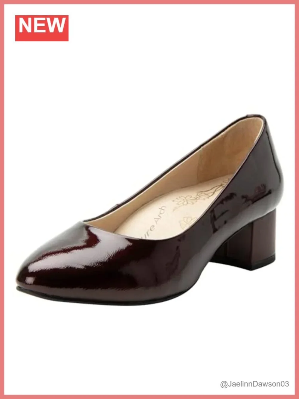 Leather Almond Toe Kitten Heel Dress Pumps with Arch Support